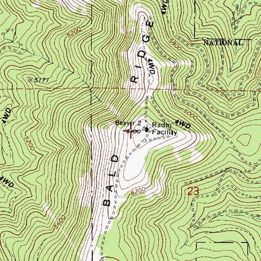 Topographic Map of Bald Ridge, OR