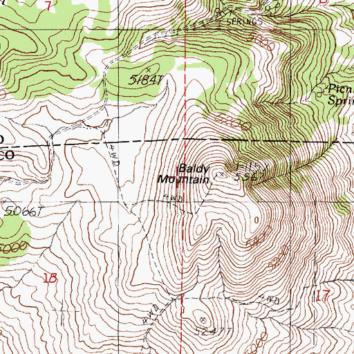 Topographic Map of Baldy Mountain, OR