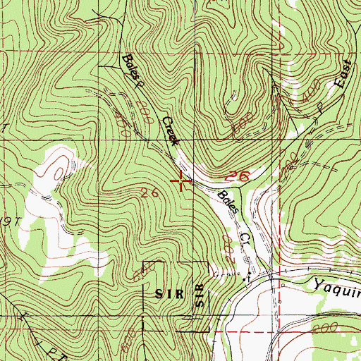 Topographic Map of Bales Creek, OR