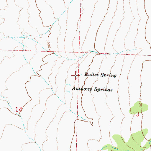 Topographic Map of Ballet Spring, OR
