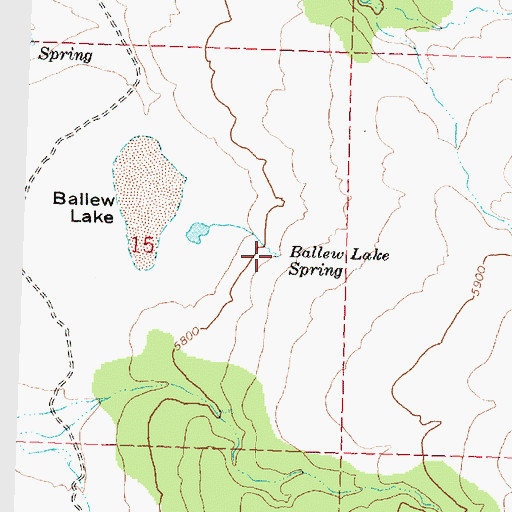 Topographic Map of Ballew Lake Spring, OR