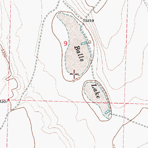 Topographic Map of Balls Lake, OR