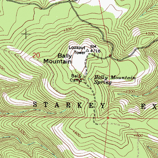 Topographic Map of Bally Camp, OR