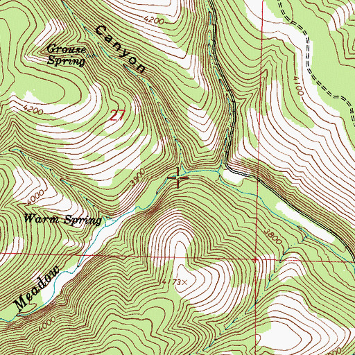 Topographic Map of Bally Canyon, OR