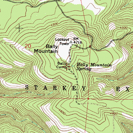 Topographic Map of Bally Mountain Spring, OR