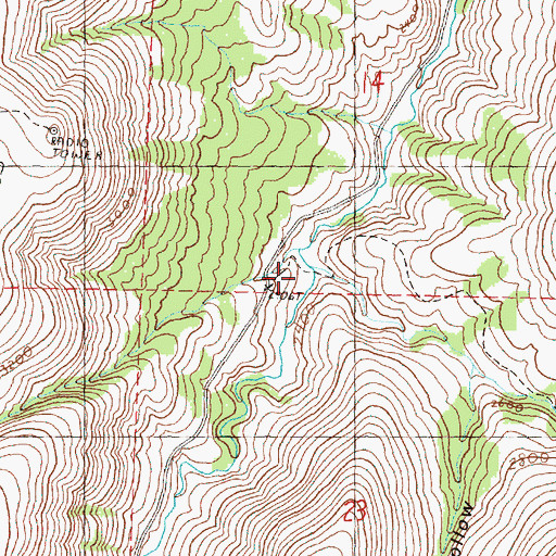 Topographic Map of Balm Hollow, OR