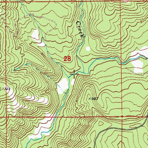 Topographic Map of Baltimore Creek, OR