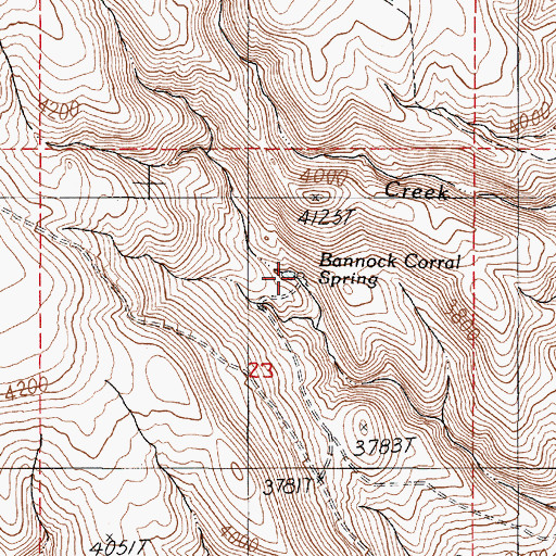 Topographic Map of Bannock Corral Spring, OR