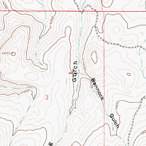 Topographic Map of Bannock Gulch, OR