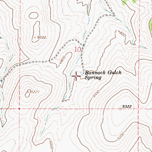 Topographic Map of Bannock Gulch Spring, OR