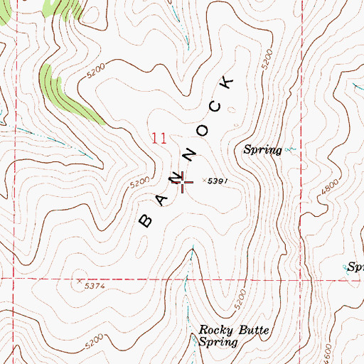 Topographic Map of Bannock Ridge, OR