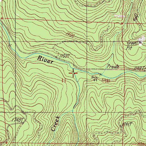 Topographic Map of Bar Creek, OR