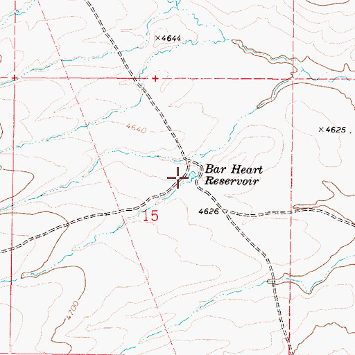 Topographic Map of Bar Heart Reservoir, OR