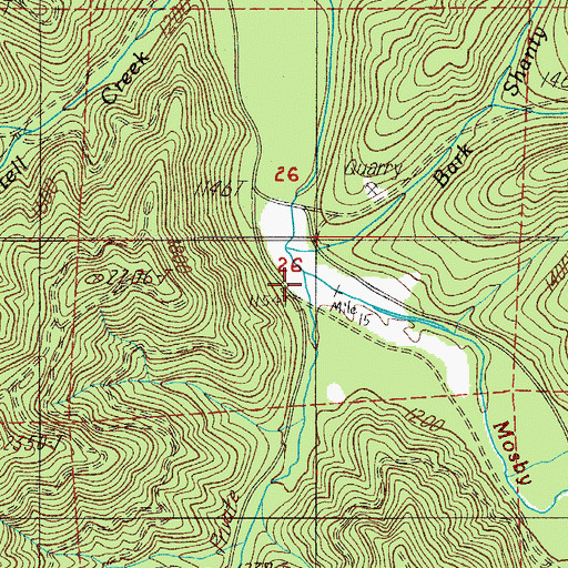 Topographic Map of Bark Shanty Creek, OR