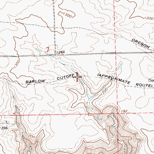Topographic Map of Barlow Cutoff, OR