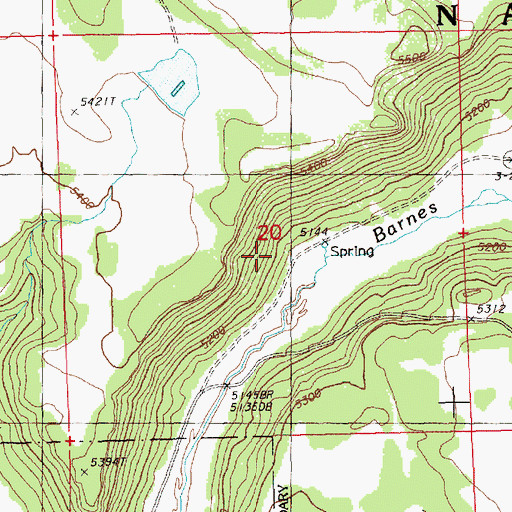 Topographic Map of Barnes Valley Guard Station, OR