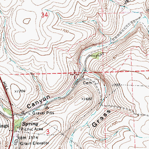 Topographic Map of Barnum Canyon, OR