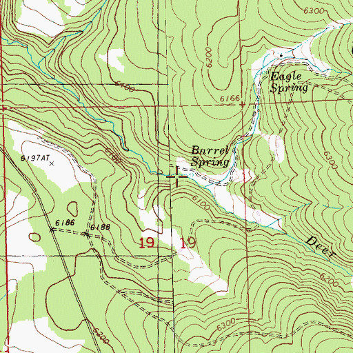 Topographic Map of Barrel Spring, OR