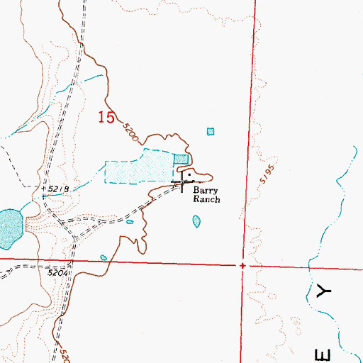 Topographic Map of Barry Ranch, OR