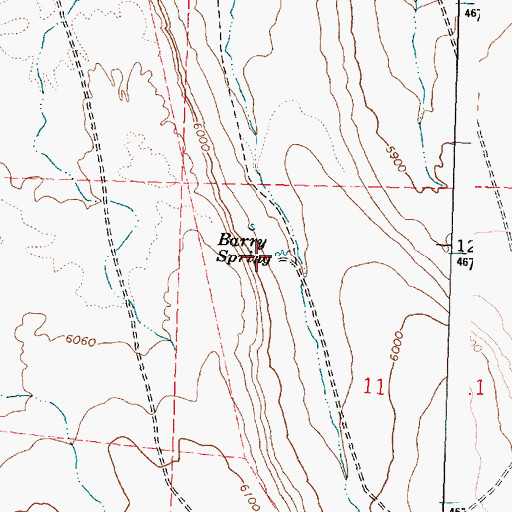Topographic Map of Barry Spring, OR