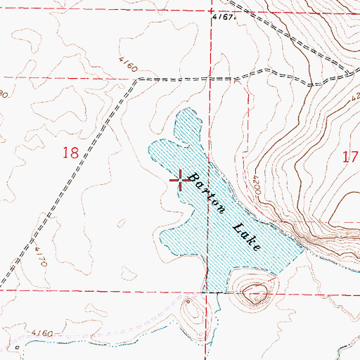 Topographic Map of Barton Lake, OR