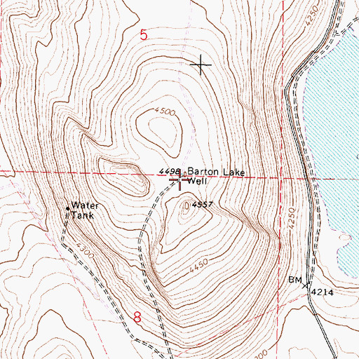 Topographic Map of Barton Lake Well, OR