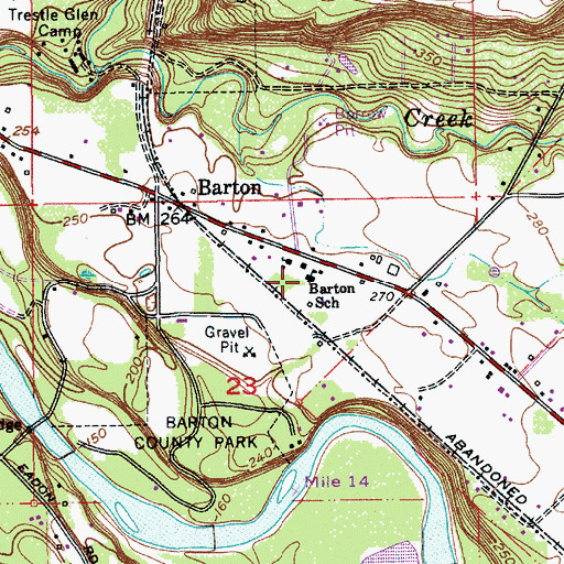 Topographic Map of Barton School (historical), OR
