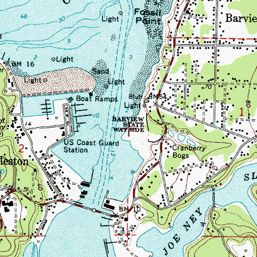 Topographic Map of Barview State Wayside (historical), OR