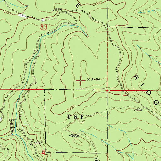Topographic Map of Baseline Ridge, OR