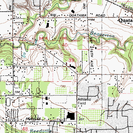 Topographic Map of Tualatin Valley Junior Academy, OR