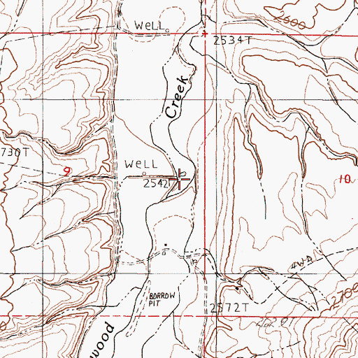 Topographic Map of Basin Creek, OR