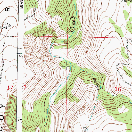 Topographic Map of Basque Creek, OR