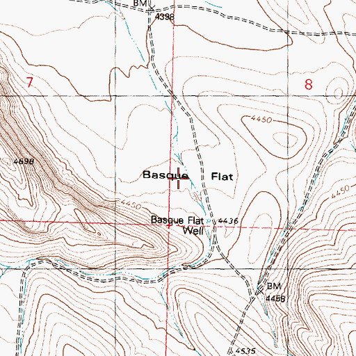 Topographic Map of Basque Flat, OR