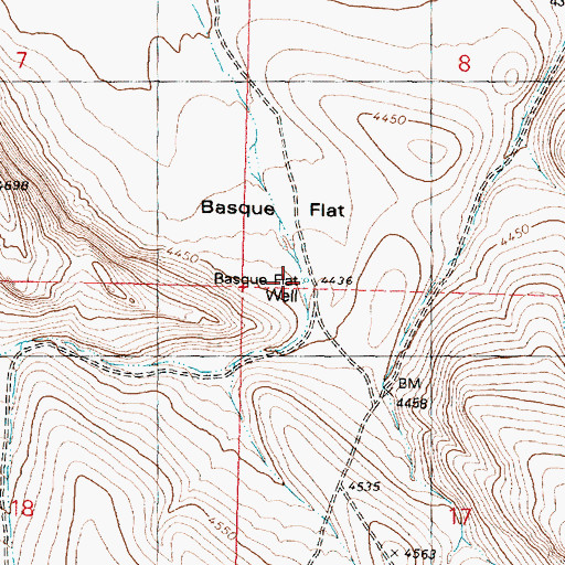Topographic Map of Basque Flat Well, OR