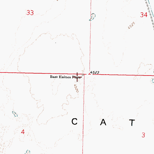 Topographic Map of Bass Haines Place, OR