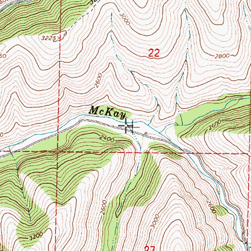 Topographic Map of Bassey Creek, OR