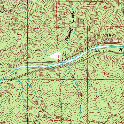 Topographic Map of Bastard Creek, OR