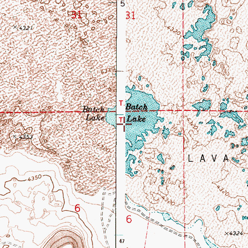 Topographic Map of Batch Lake, OR