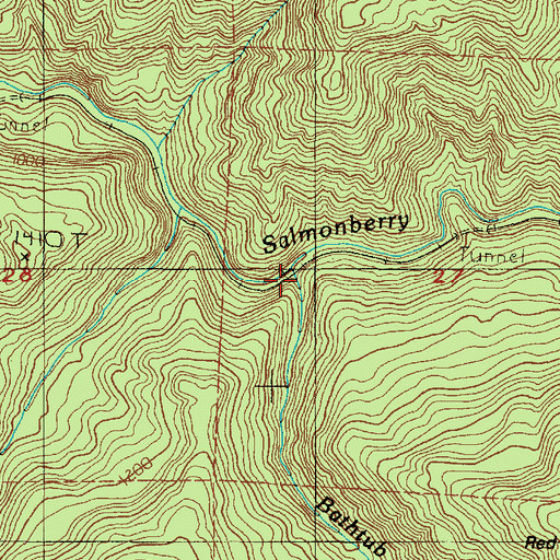 Topographic Map of Bathtub Creek, OR
