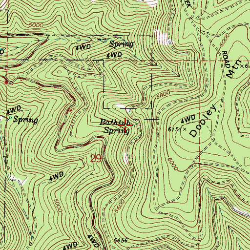 Topographic Map of Bathtub Spring, OR