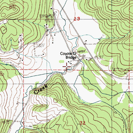 Topographic Map of Battle Creek, OR