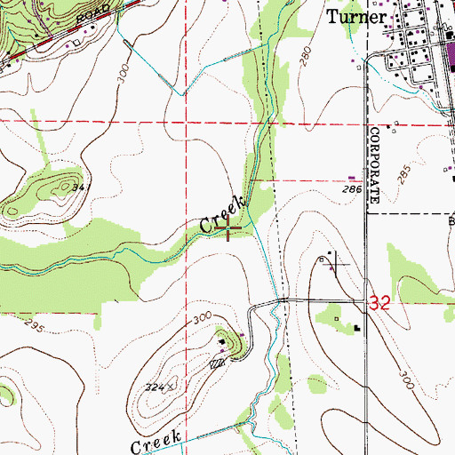 Topographic Map of Battle Creek, OR