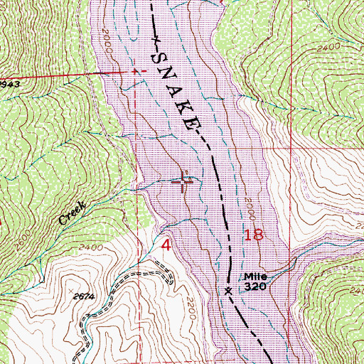 Topographic Map of Bay Horse Creek, OR