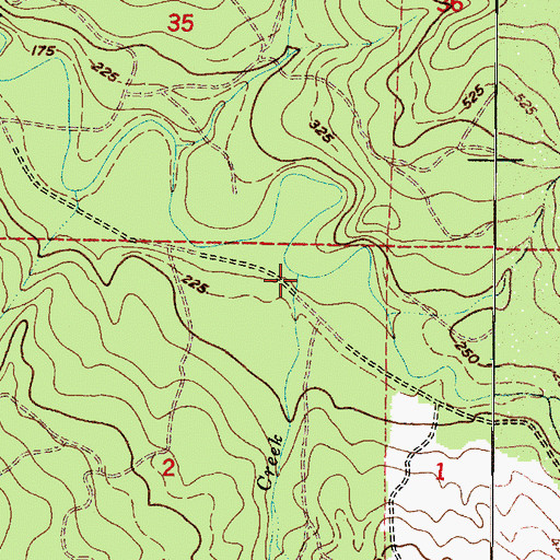 Topographic Map of Bayney Creek, OR
