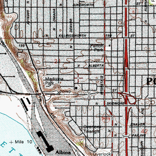 Topographic Map of Beach Elementary School, OR