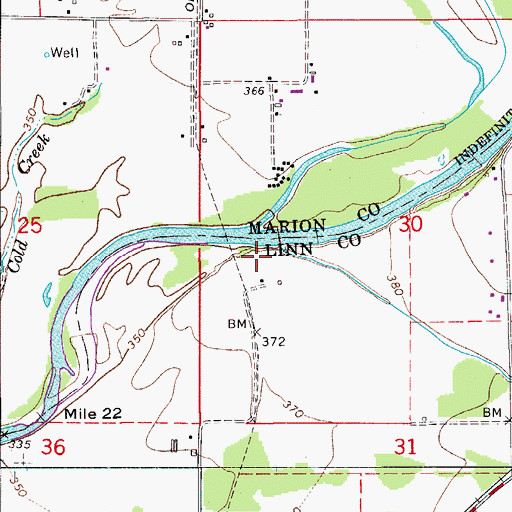 Topographic Map of Bear Branch, OR