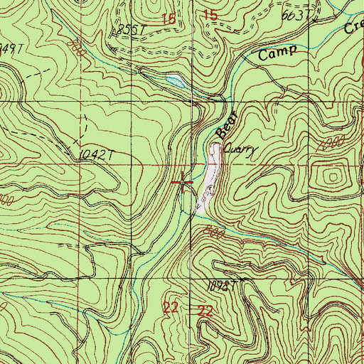 Topographic Map of Bear Camp Creek, OR