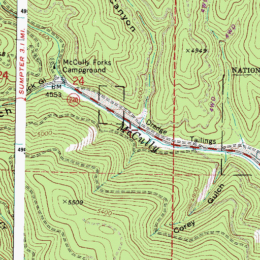 Topographic Map of Bear Canyon, OR