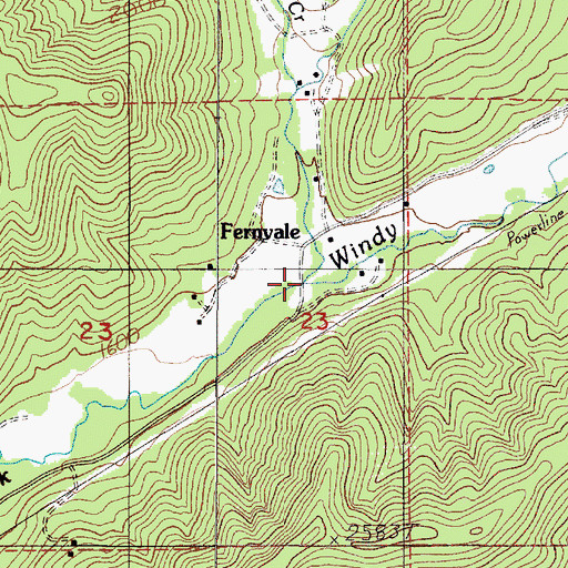 Topographic Map of Bear Creek, OR