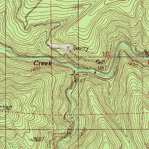 Topographic Map of Bear Creek, OR